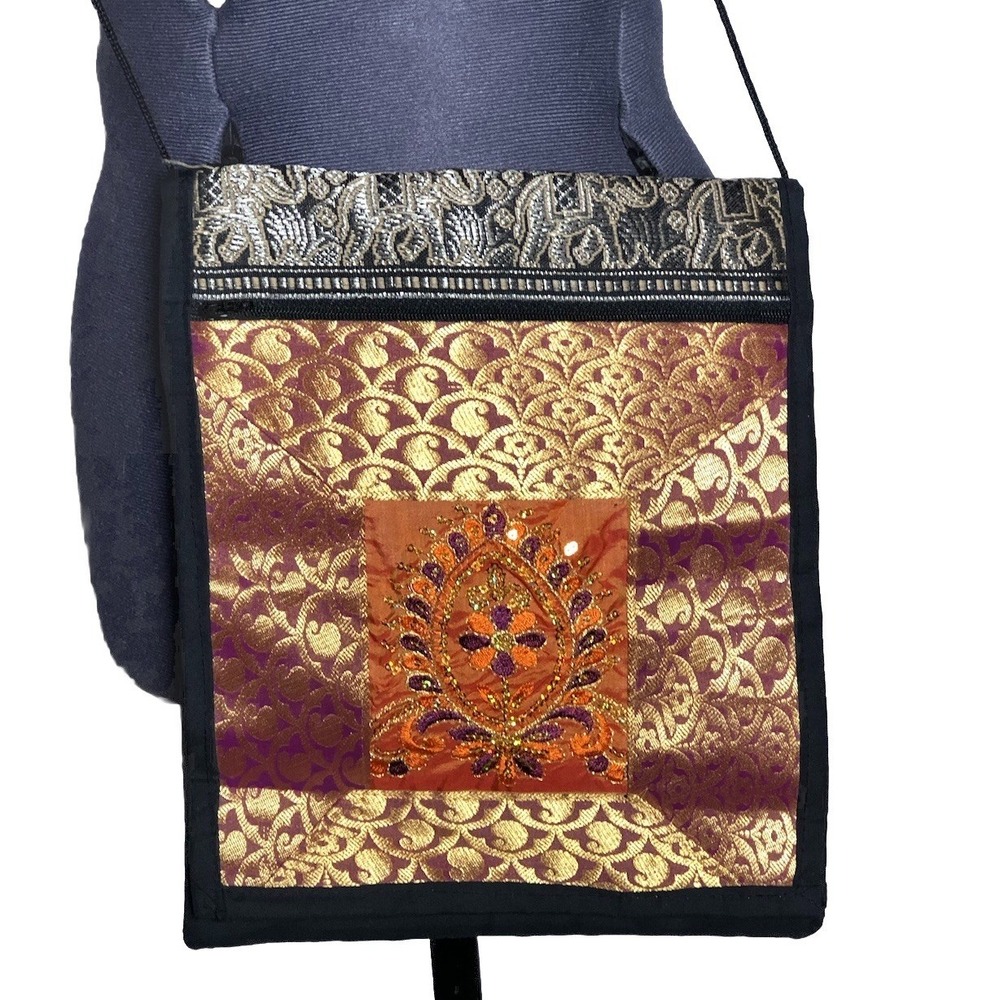Indian Brocade Style Crossbody Bag Boho‎ Festival Ethnic Shoulder Witchy Purse